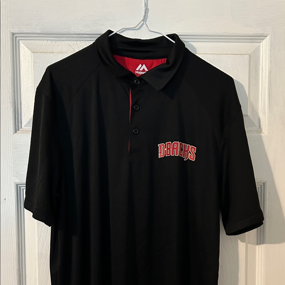 Majestic Black D-Backs Polo Shirt
